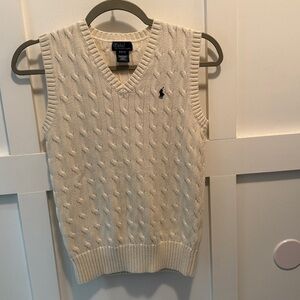 Boys Ralph Lauren Ivory Cable Knit Sweater Vest size medium